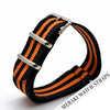 Black & Double Orange Stripe - 18Mm Nato Watch Strap