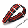 Black & Double Red Stripe - 18Mm Nato Watch Strap