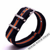 Black & Grey/orange Stripe - 18Mm Nato Watch Strap