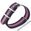 Black & Grey/red Stripe - 20Mm Nato Watch Strap