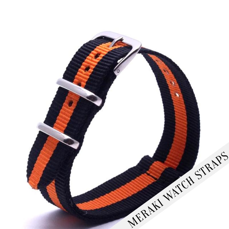 Black & Orange - 18Mm Nato Watch Strap