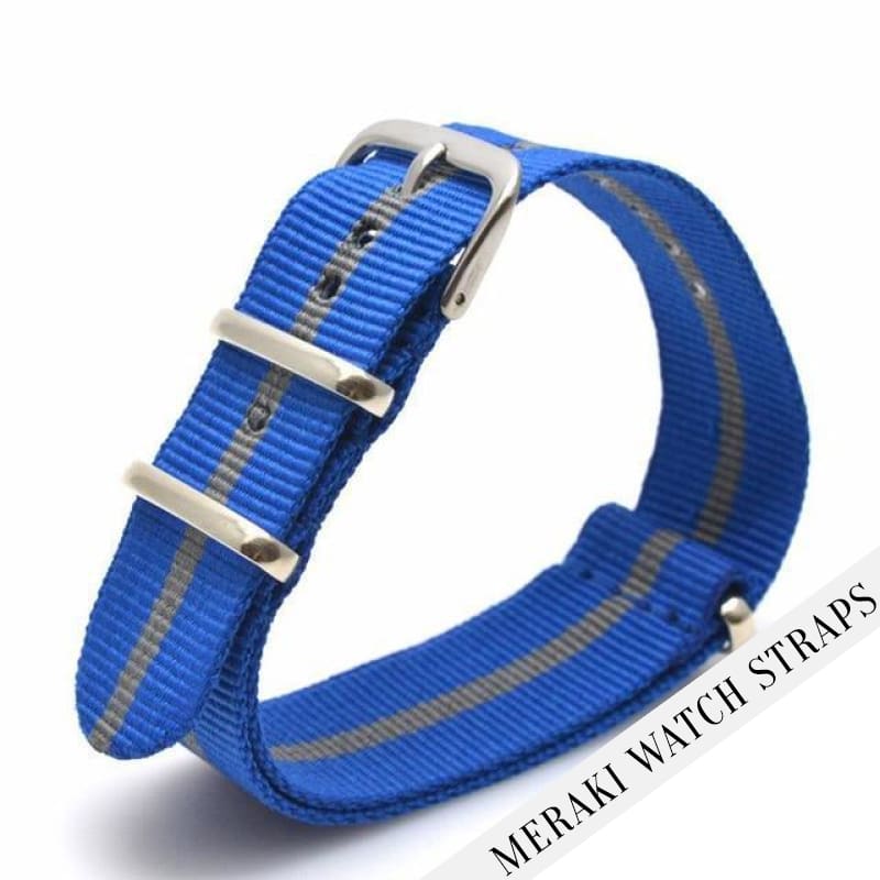 Blue & Grey Thin Stripe - 20Mm Nato Watch Strap