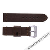 Dark Brown - 24Mm Calfskin Leather Watch Strap