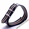 Navy & Double Tan Stripe - 18Mm Nato Watch Strap