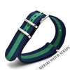 Navy & Green - 16Mm Nato Watch Strap