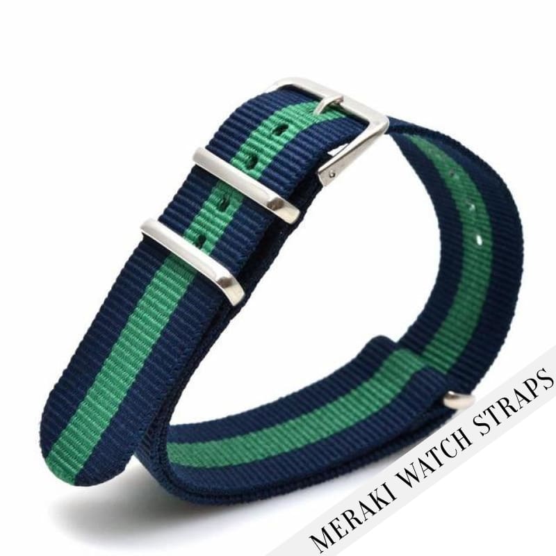 Navy & Green - 22Mm Nato Watch Strap