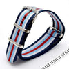 Navy & White/light Blue/red Stripe - 20Mm Nato Watch Strap