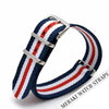 Navy & White/red Stripe - 20Mm Nato Watch Strap