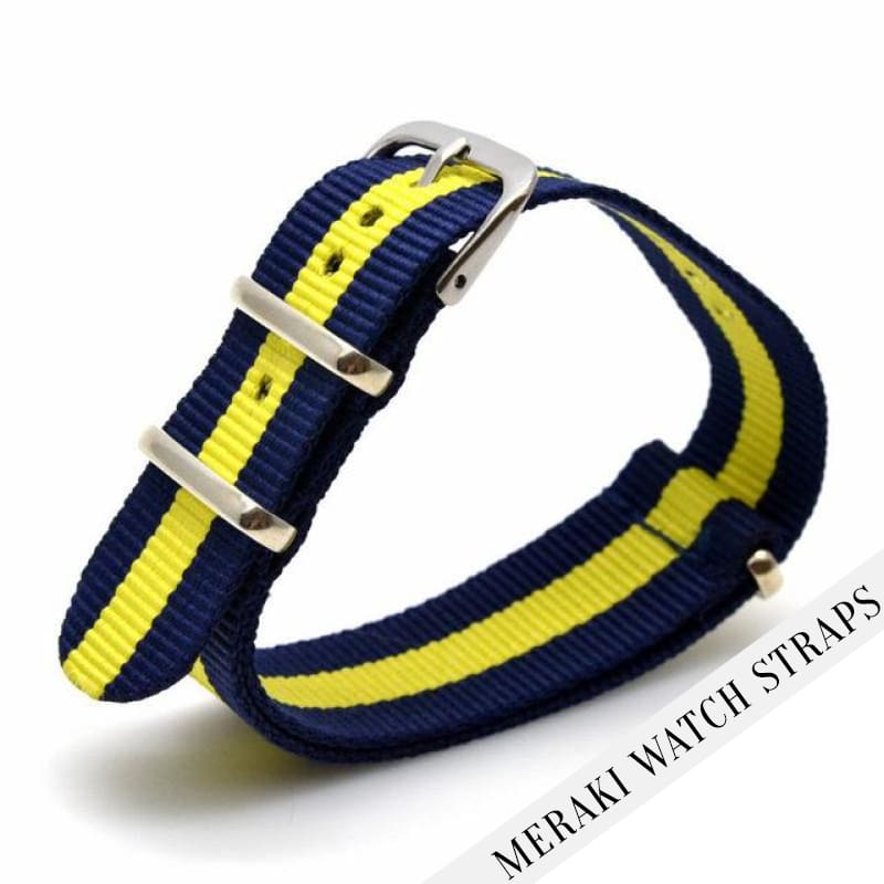 Navy & Yellow - 16Mm Nato Watch Strap