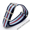 Navy/white/light Blue/red Stripe - 18Mm Nato Watch Strap