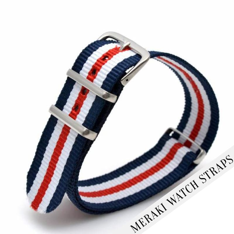 Navy/white/red - 18Mm Nato Watch Strap