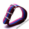 Pink/blue/maroon - 20Mm Nato Watch Strap