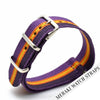 Purple & Orange/yellow Stripe - 20Mm Nato Watch Strap