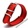 Red & Black Side Stripe - 22Mm Nato Watch Strap