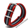 Red & Black/grey Stripe - 22Mm Nato Watch Strap