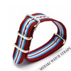 Red & Light Blue/white/red Stripe - 20Mm Nato Watch Strap