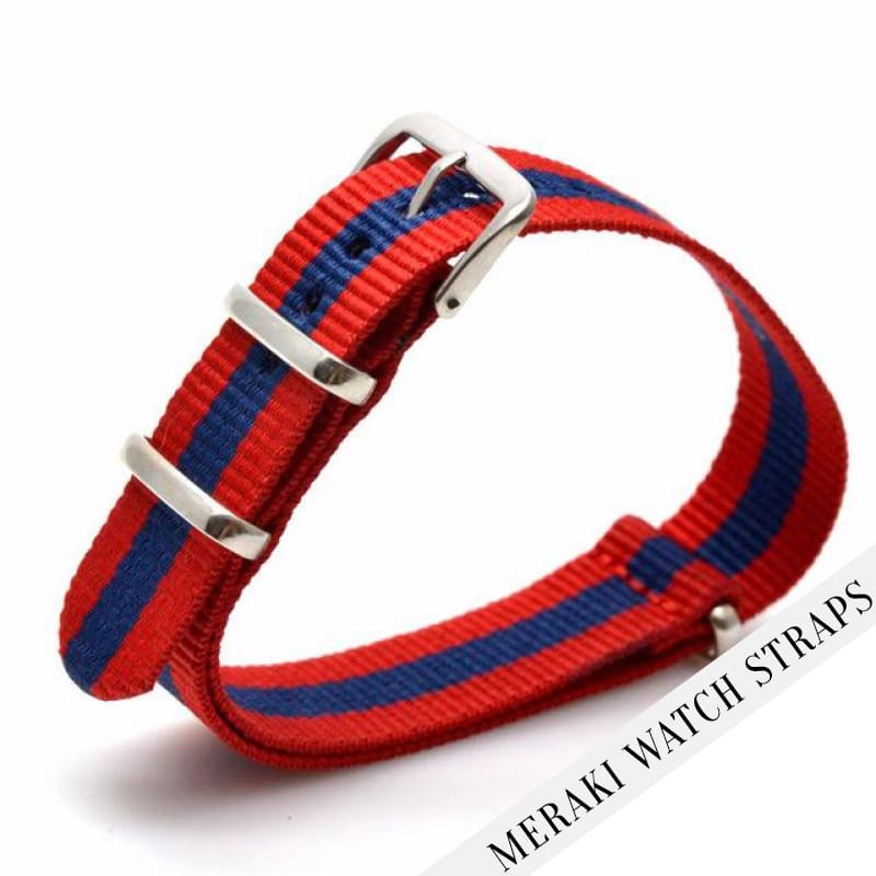 Red & Navy - 16Mm Nato Watch Strap