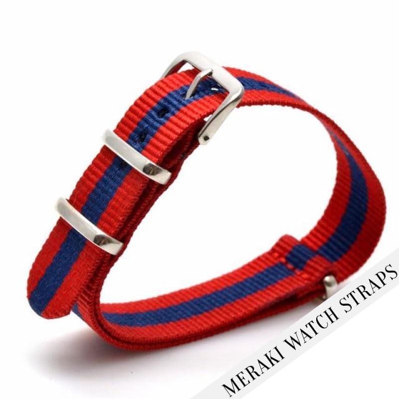 Red & Navy - 18Mm Nato Watch Strap