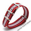 Red & Navy/white Stripe - 18Mm Nato Watch Strap