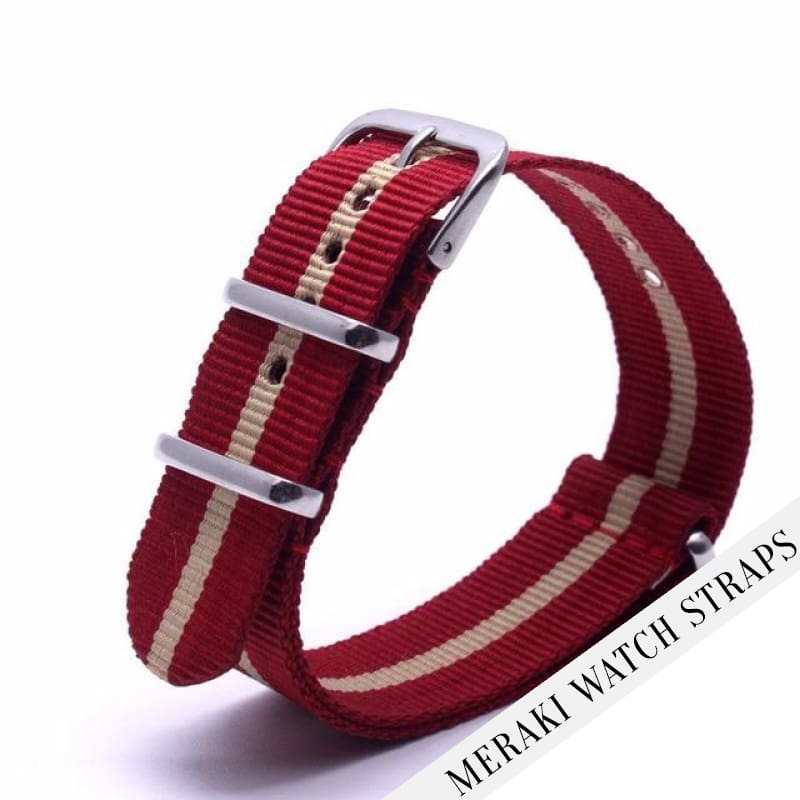 Red & Tan - 20Mm Nato Watch Strap